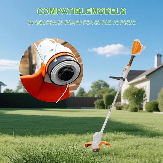 4-pack C 3-2 voorgewonden trimmerspoel vervanging voor Stihl FSA 57 FSA 56 FSA 50 FSE 52 FSE52 Autocut C3-2 trimmerkop 4009 710 4305 lijnvervangende spoel — afbeelding 2