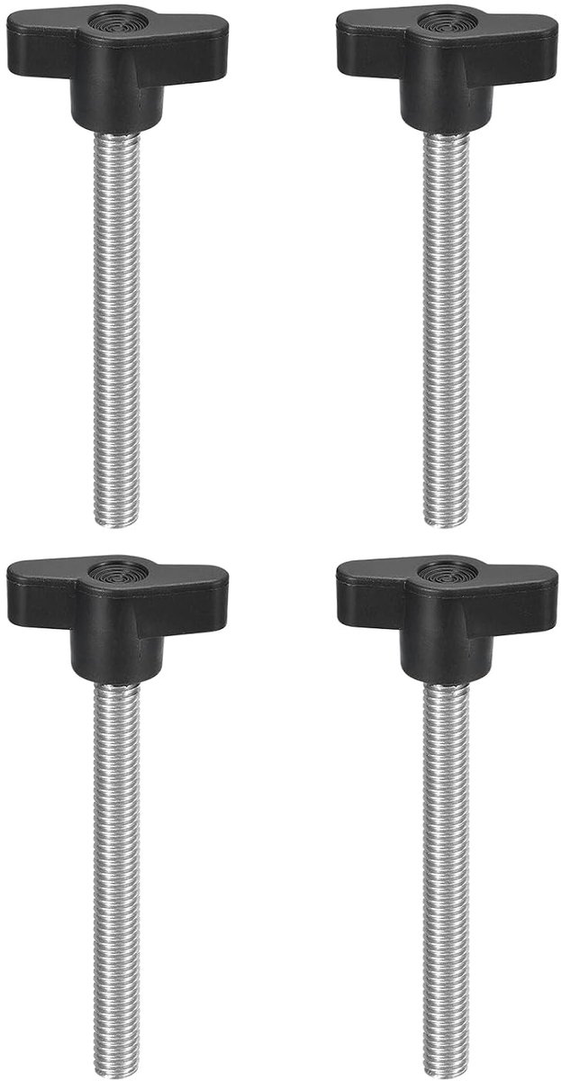 4 stuks spanschroefknop, M8 x 70 mm, metrisch, 304 roestvrij staal, T-vormige duimschroeven, greep voor snel verwijderen, handvasttrekken, knopset