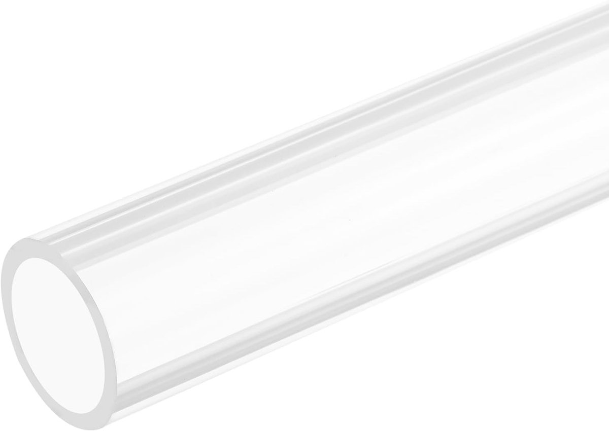 Transparante pvc-buis, 2 stuks, binnendiameter 19 mm diameter, 23 mm, lengte 350 mm, acryl kunststof buis voor lampbouw, staande lampen, meubels