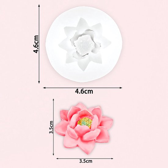 3D Lotus Kaarsvormen van siliconen, kaarsvormen om te gieten, driedimensionale lotusvorm, doe-het-zelf siliconenvormen, gietvormen, siliconenvorm voor woondecoratie — afbeelding 5