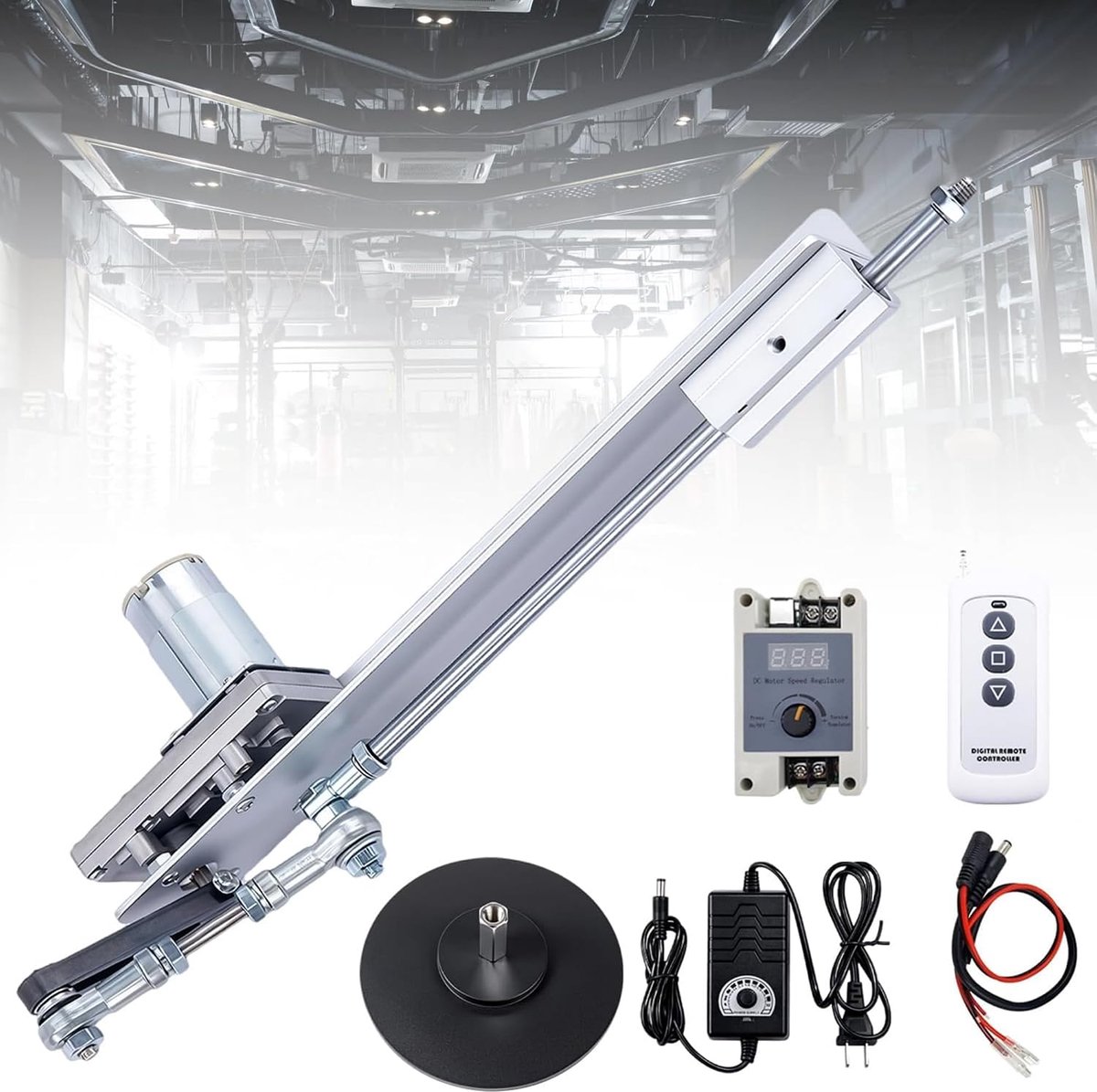 lineaire actuator, DC 24V lineaire actuator 120 RPM, lineaire aandrijving, doe-het-zelf hefzuigermotor telescopische slag 3-15cm met toerentalregelaar, zuignap en regelaar