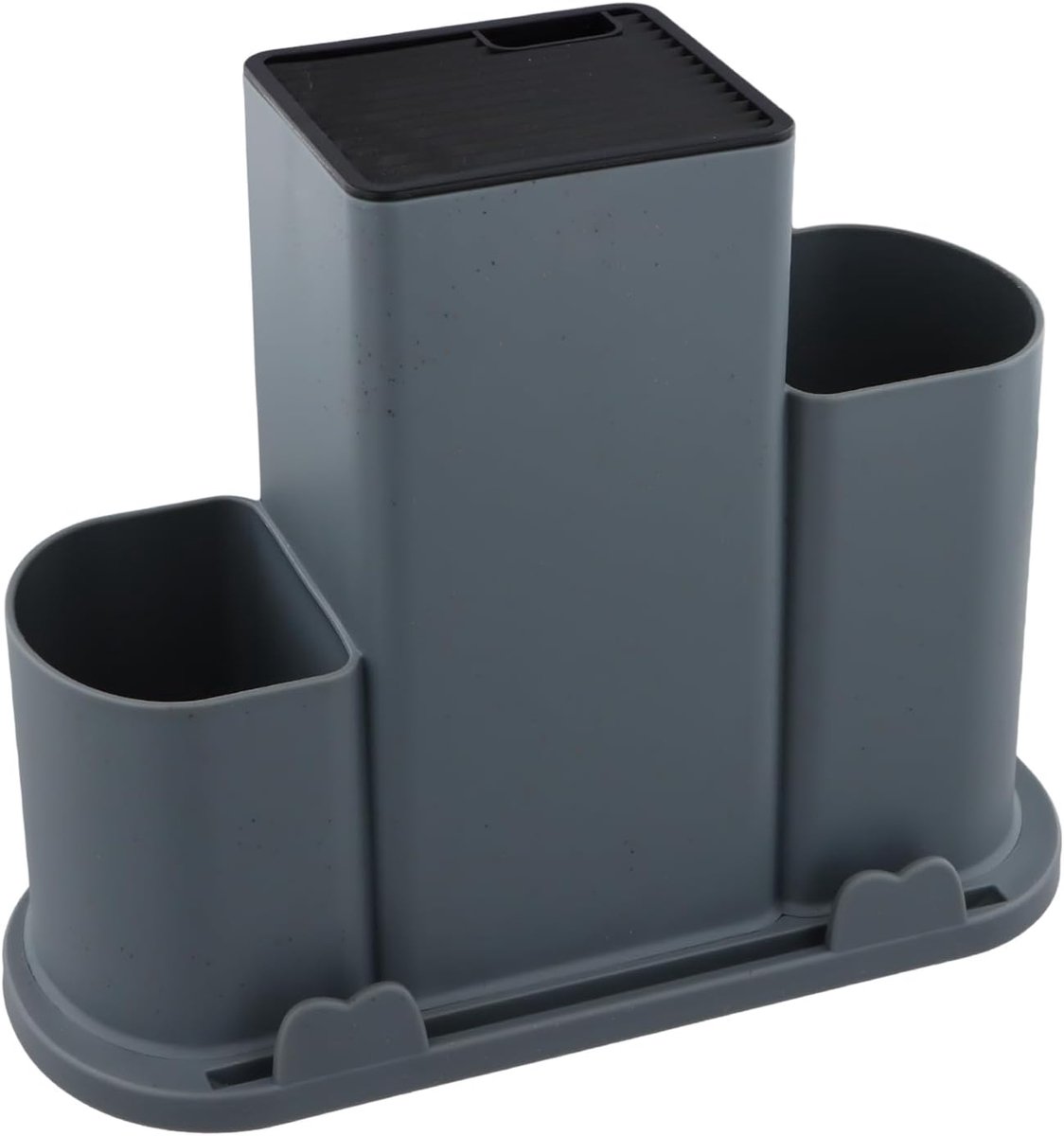 Lege messenblokken, 4-in-1 universeel keukenmessenblok, vierkant messenblok, keukenmessenblok, blok de Cuchillos praktisch, Soporte Cuchillos Cocina (grijs)