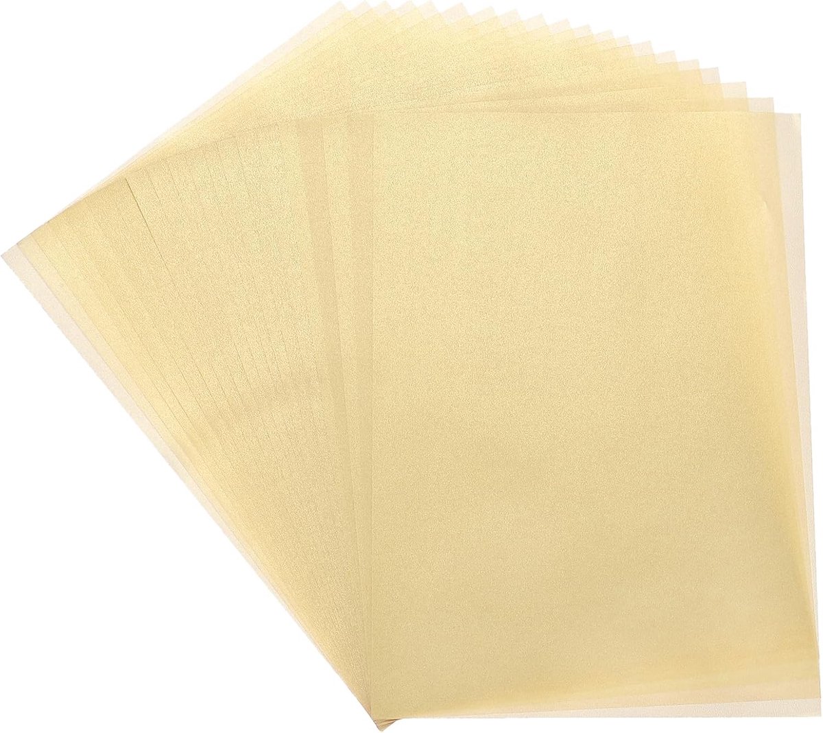 Perkamentpapier, 20 vellen transparant papier, oranje, geel, 8,5 x 11 cm, bedrukbaar perkamentpapier, doorschijnende perkamentvellen voor het afdrukken van bruiloftsuitnodigingen
