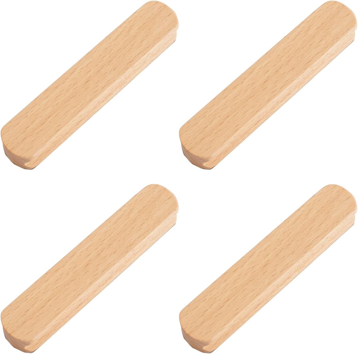 Zelfklevende meubeltrekken, 4 stuks houten knoppen zonder boren, direct gemonteerde zelfklevende handgrepen voor kledingkast, badkamer, dressoir