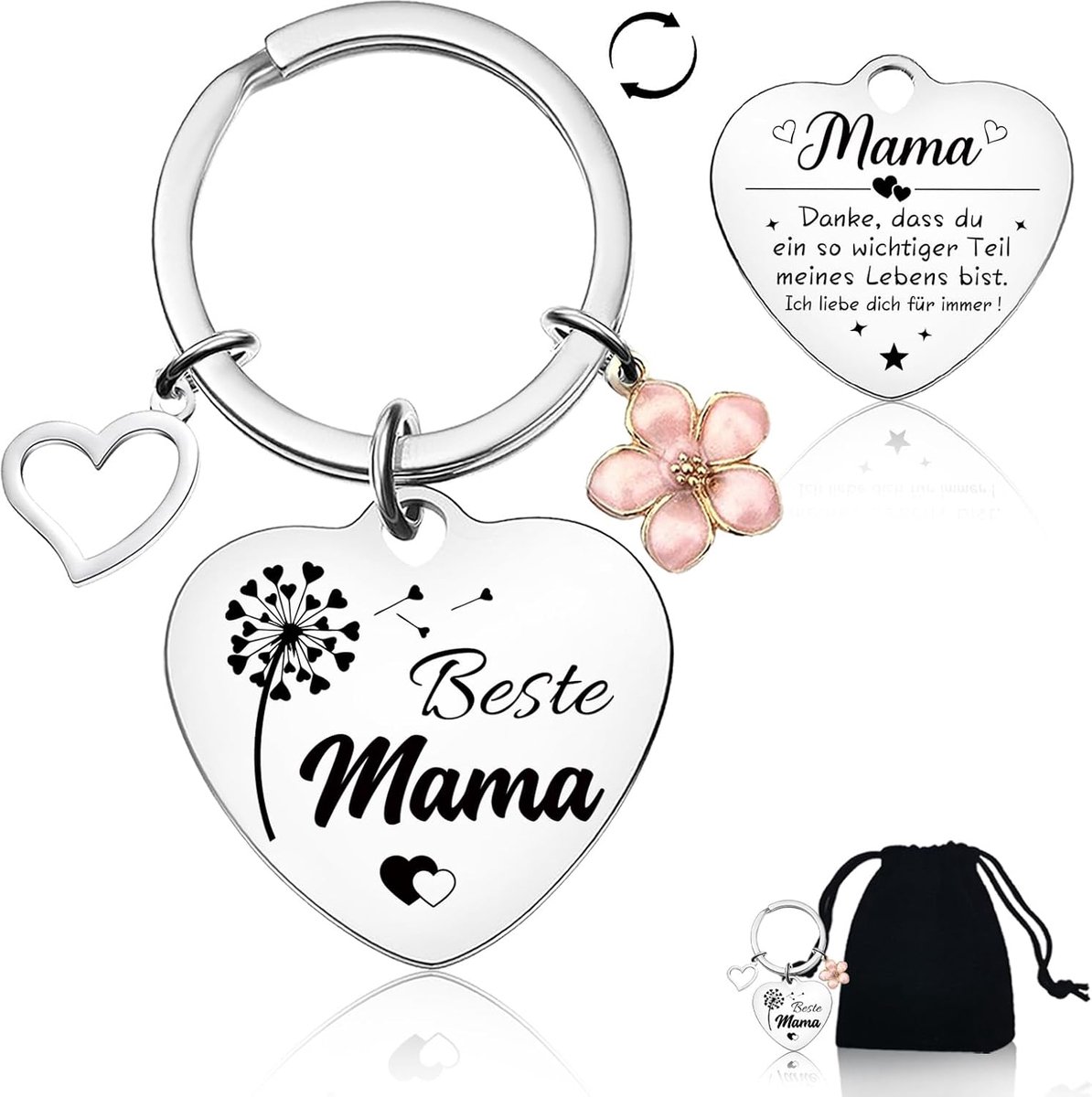 Moederdagcadeau, Cadeau voor Mama, Sleutelhanger voor Mama, Communiegeschenken voor Mama, Dankjewel Beste Mama voor Cadeau Moederdag Verjaardagscadeau Oud en Nieuw Moederdag Doopcadeau, B