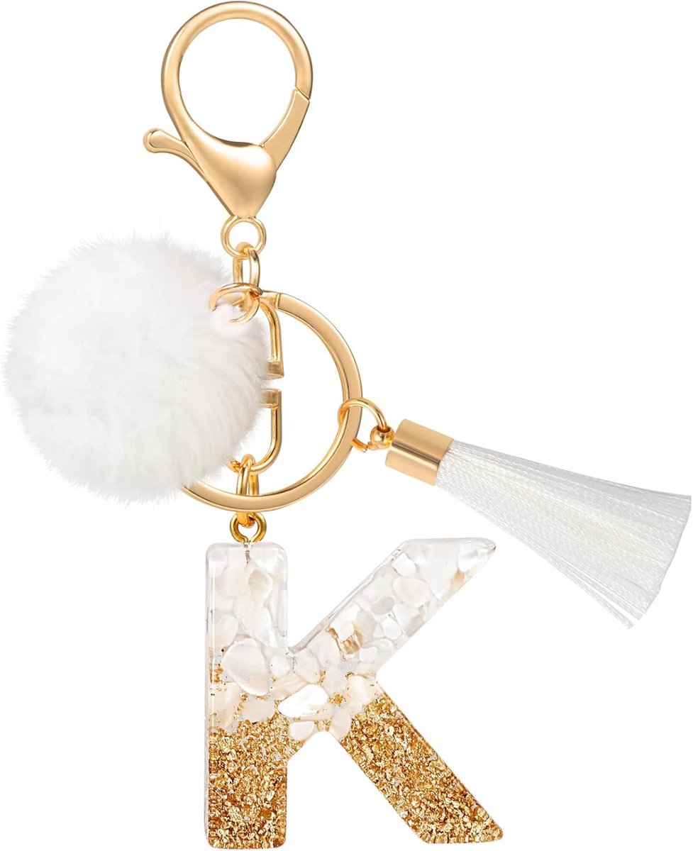 Letter Sleutelhanger Pluche Kwastje