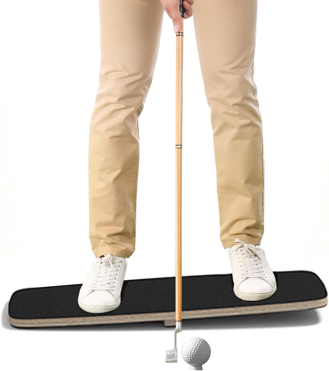 golfswing-trainer, golfdrukplaat, 75 x 30 cm, gewichtscapaciteit 150 kg, gewichtsverschuivingsbalansbord voor kinderen, volwassenen en beginners