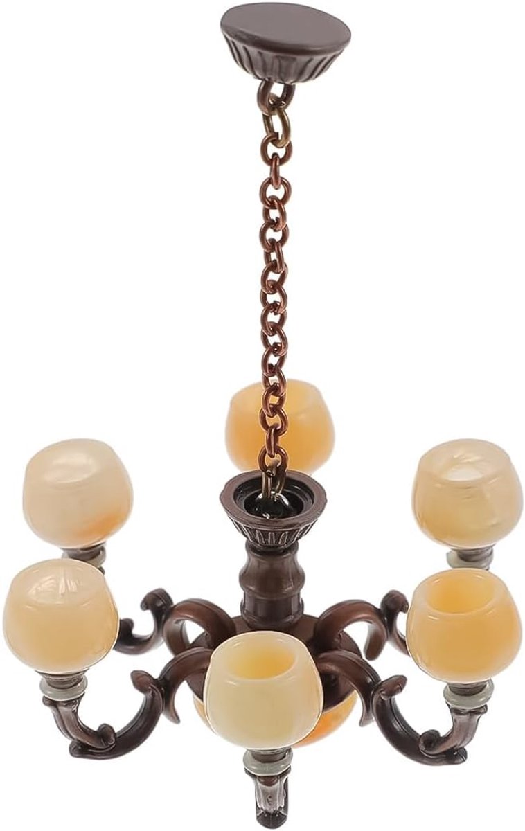 1/12 Poppenhuis Kroonluchter Verlichting Miniatuur Kroonluchters Hangende Verlichting Model Poppenhuis Decoratie Accessoires