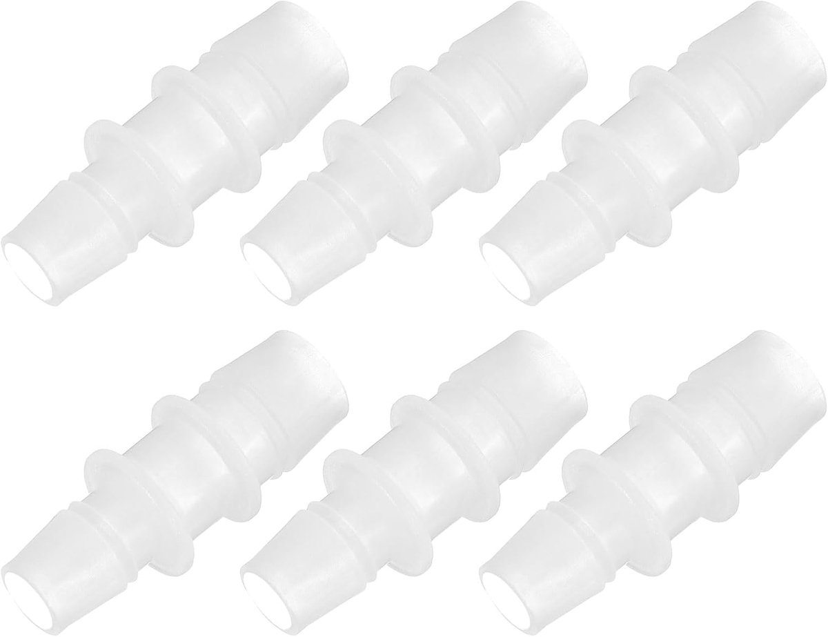 1/2" tot 3/5" 6 stuks kunststof slangaansluitingen, verloopstuk buisverbinder, buisadapter Union Splicer Joint Kit voor lucht gas water systeem aquarium slangpomp