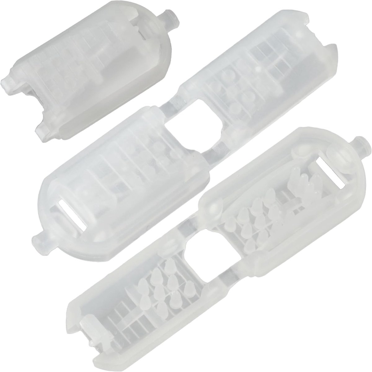 - Set van 24 Vouwbare Koordpunten 23 mm voor Slaapskoord - kleur transparant wit - van kunststof - naaiprojecten creatieve hobby