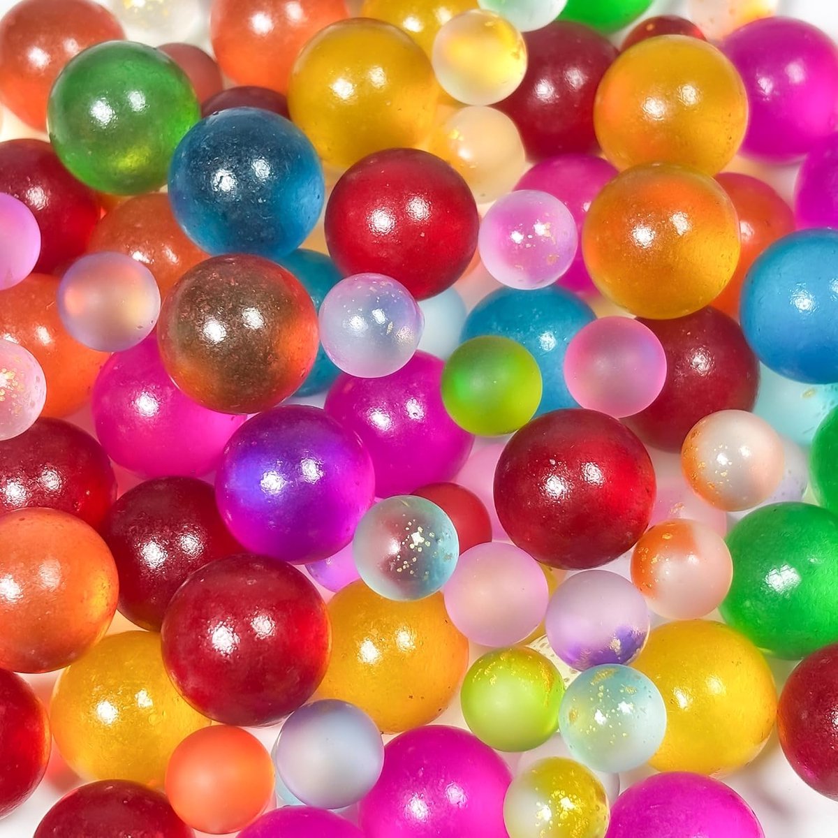 100 stuks kleurrijke glazen KS, 10 mm en 16 mm glazen KS, glas voor KSpellen, knutselwerk en decoratie van vazen en aquaria, geschikt voor kinderen vanaf 6 jaar