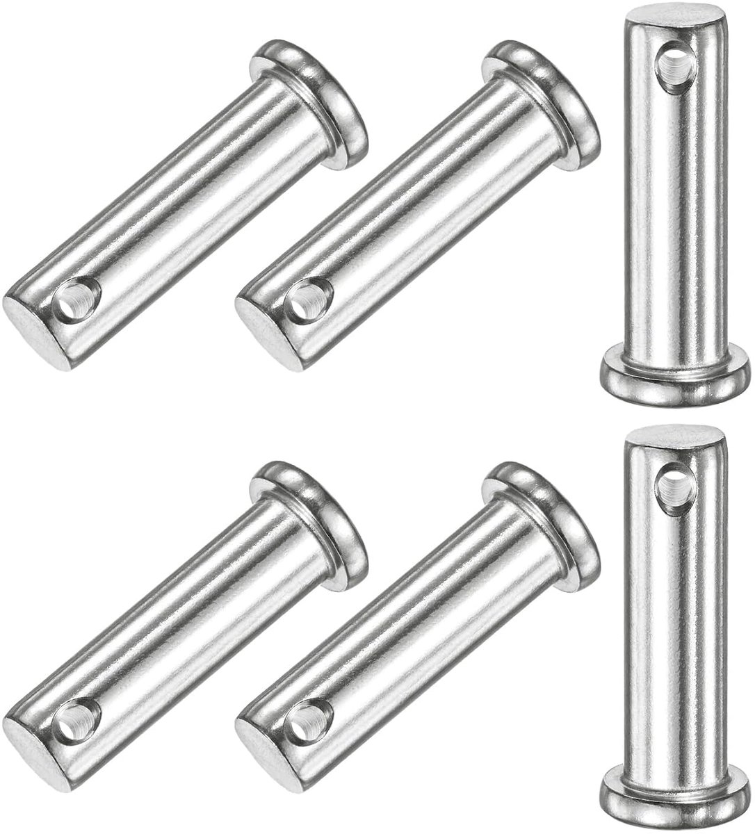 METERXITY Set van 6 inoogstiften, M10 x 35 mm, plat oog, roestvrij staal 304/vrachtwagen/grasmaaier, verbindingsscharnier, herbruikbaar