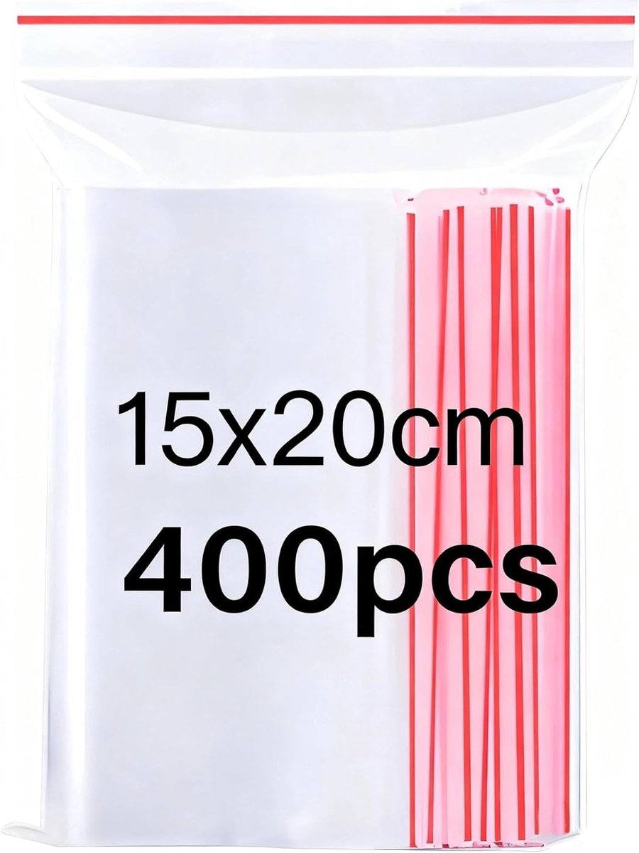 400 stuks 15 x 20 cm druksluitbare plastic zakken, transparante kleine ritszakken, PE plastic zakken met ritssluiting