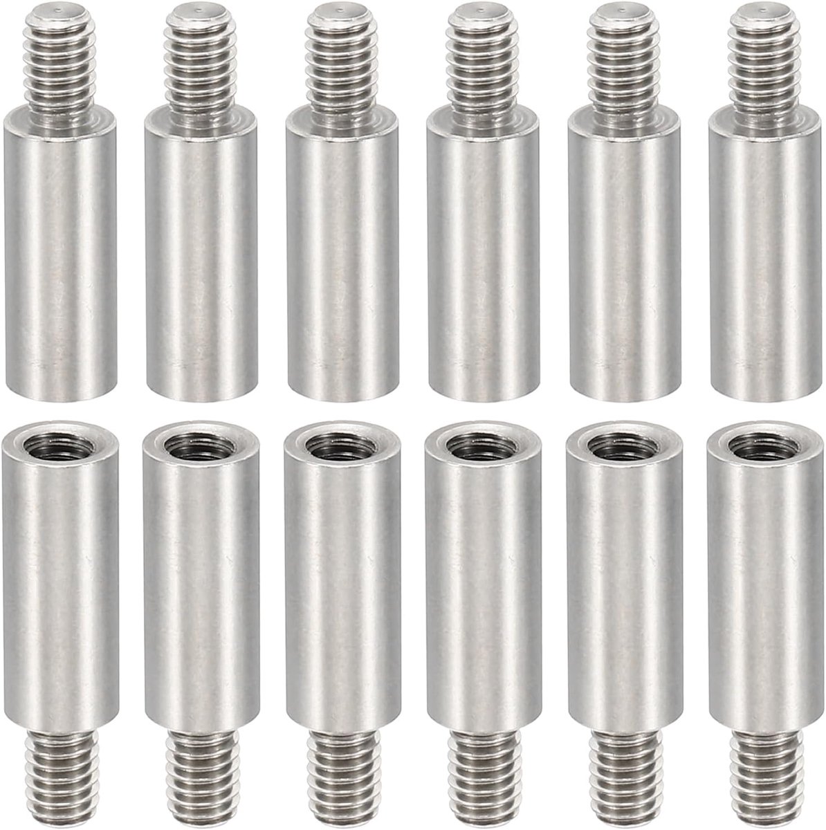 12 stks M4 afstandhouders, M4 16+6 mm afstandhouders afstandhouders aluminium schroefdraad afstandhouders schroeven kit 4 mm ID 6 mm OD metrische mannelijke vrouwelijke draad adapters voor