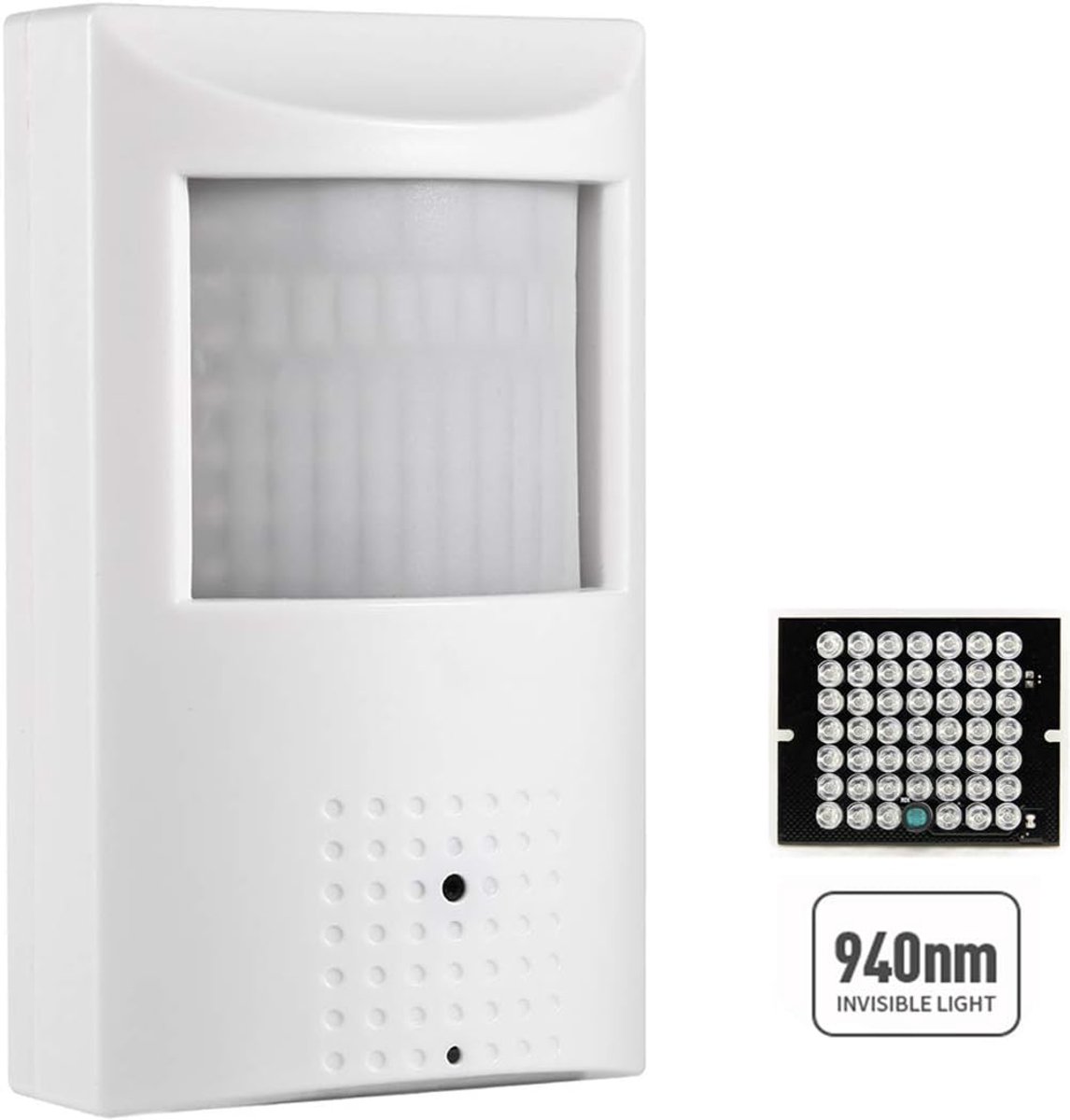 Pinhole POE IP Camera, 3,7 mm Lens 940nm Onzichtbaar 48 LED's IR Nachtzicht CCTV Camera HD 5MP Bewakings Camera voor Binnen P2P H.265 (IPIR-POE-HS wit)