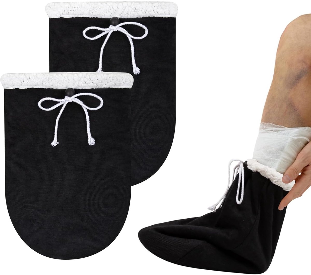 Gips-teenbeschermingssok, gips sokken, gips teenbeschermsokken voor mannen en vrouwen, cast sok toe cover, zachte dik, pluche voetwarmers, gips wandellaarzen bescherming