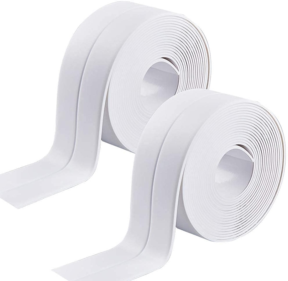 Sealant Tape,2 stuks kitstrip zelfklevende badkamer kit schimmelbestendig waterdicht bad afdichtingstape voor keuken toilet muur hoek badkuip wit