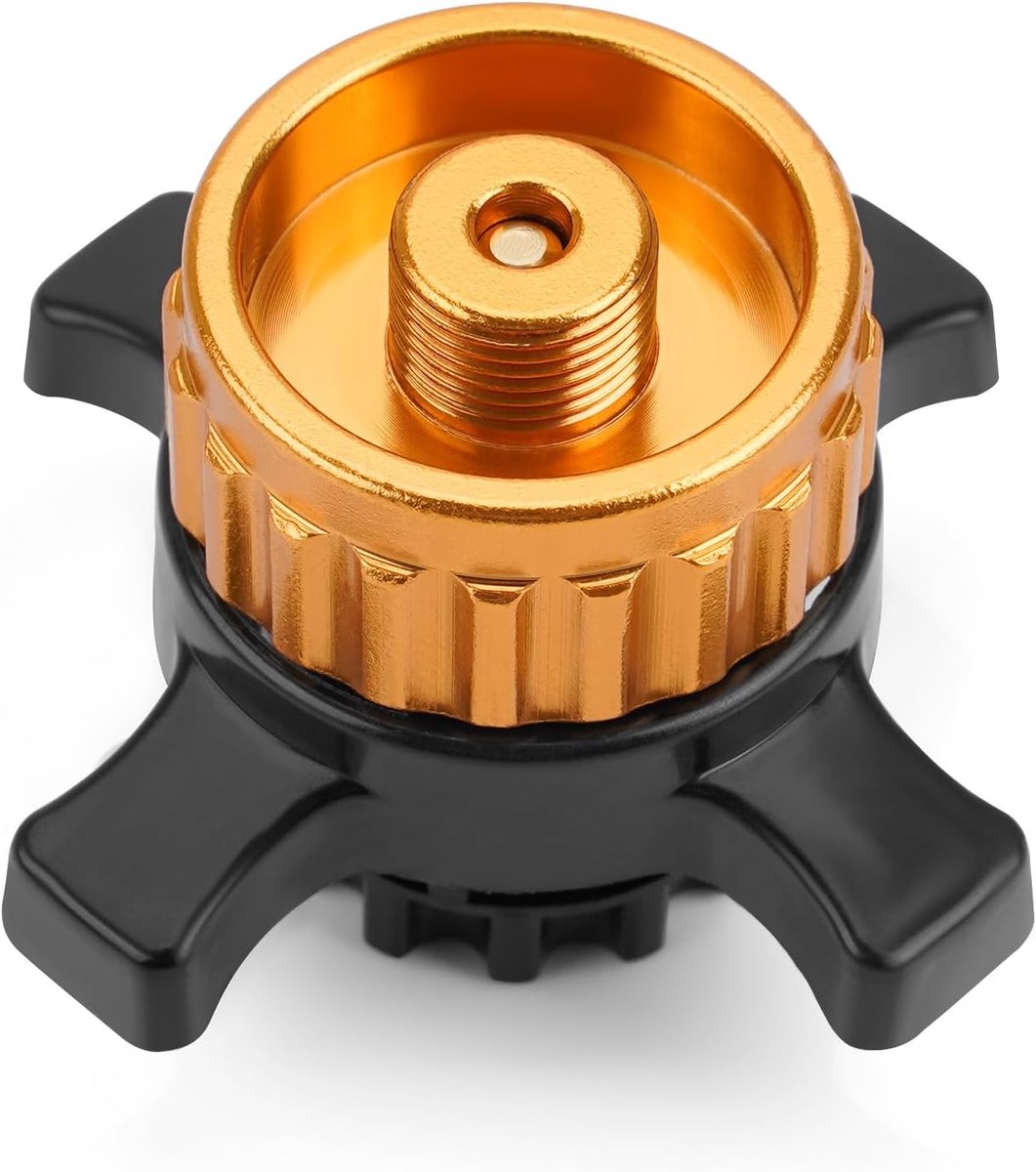 onlyfire Gaspatroonadapter Campingaz CV naar EN417 7/16", Goud | Voor CV270 Plus, CV300 Plus en CV470 Plus, Easy Clic naar 7/16"-Schroefdraad voor Campingkooktoestel