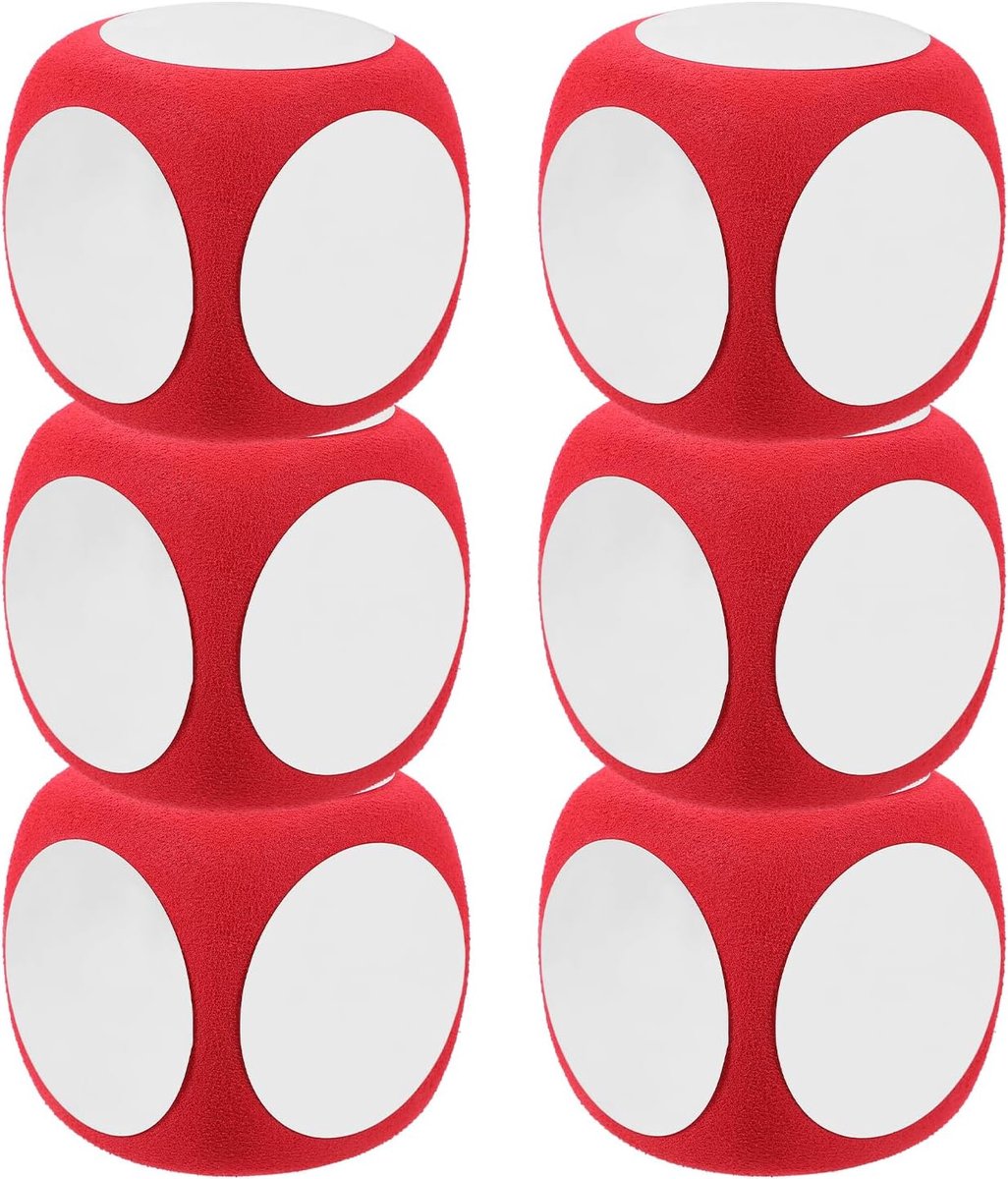 ibasenice 6 stuks droog afwisbare kubussen, schuimrubber, beschrijfbaar, afwisbaar, lege dobbelstenen, dobbelspel, voor doe-het-zelvers, spel, onderwijs, leergereedschap, klaslokaalbenodigdheden, 6 cm