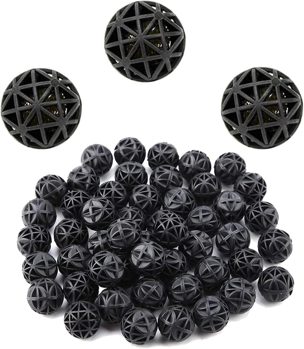 50 Stuks Bio Poreuze Filter 26mm Biochemische Bal Waterfilter Materiaal met Katoen voor Vis Tank Vijver Aquarium Waterval Fontein