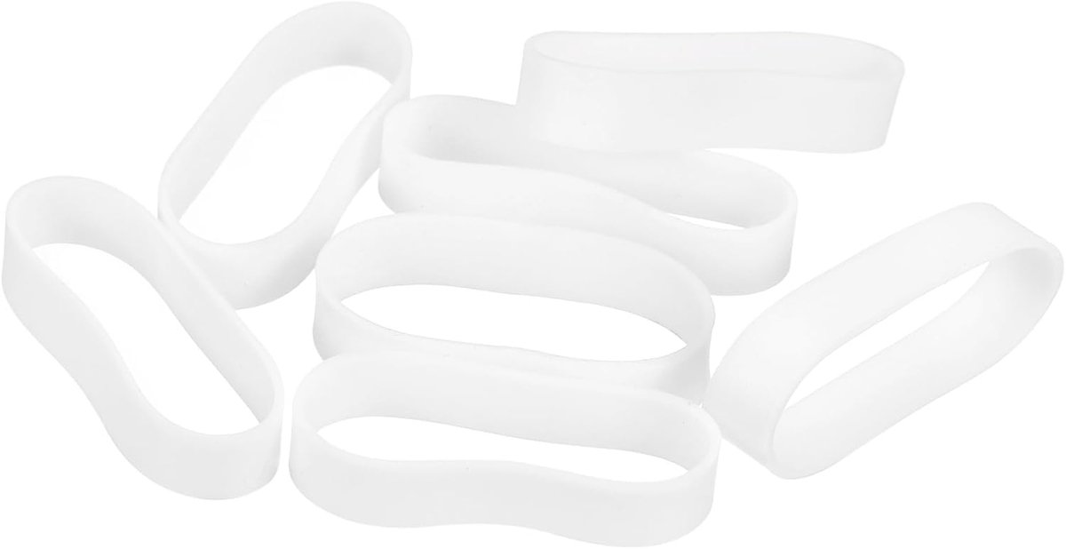 30 stuks siliconen rubberen banden, 20 x 5 mm, kabelbinders van siliconen, elastisch, duurzaam, antislip, voor het oprollen van kabels, tassen, wit