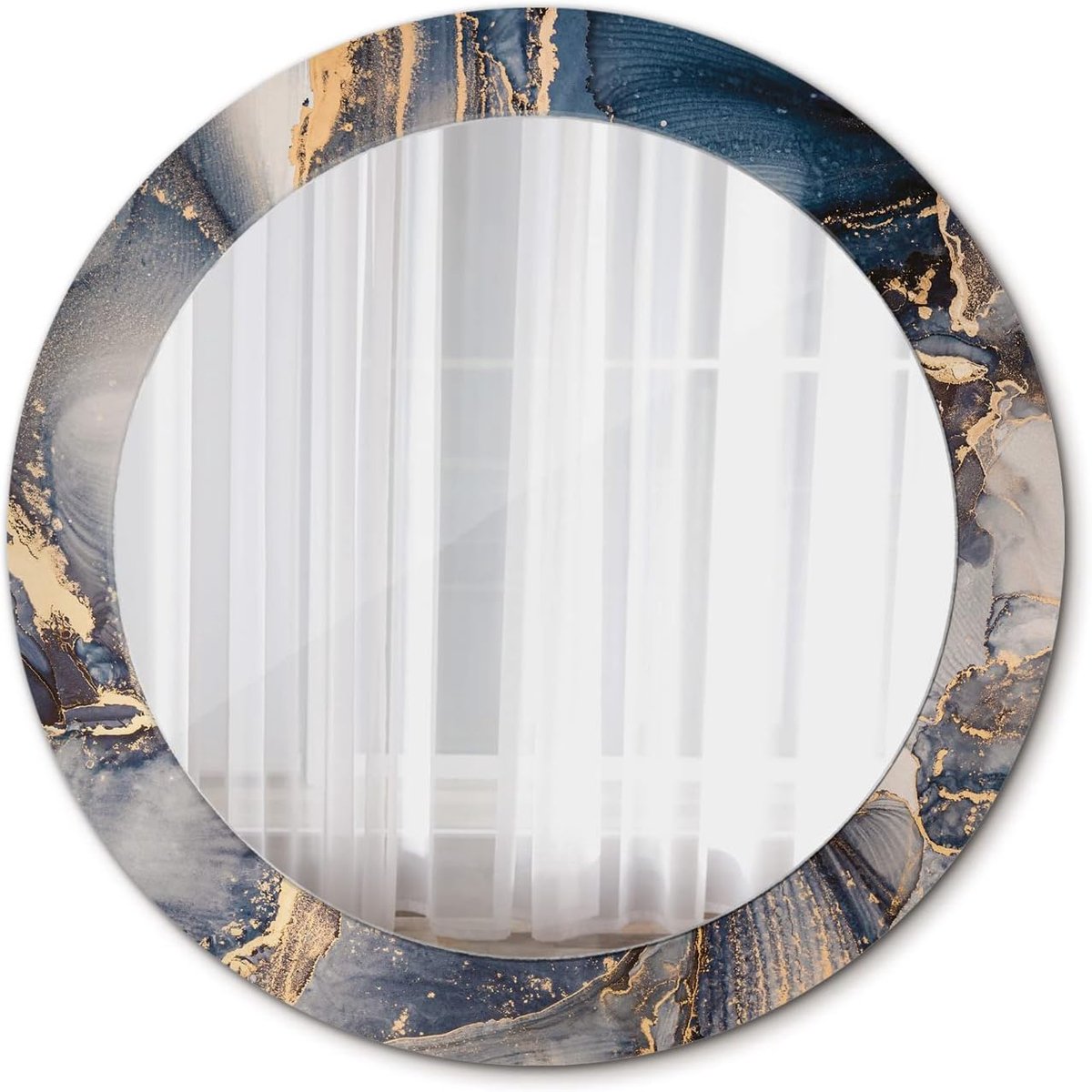 Spiegel Hoge Kwaliteit DIY Ø 70 cm Glas Interieur Decoratie Ronde Bedrukte Spiegel - Abstracte verf