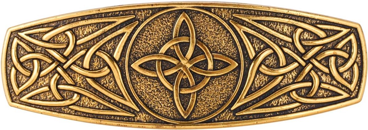 kkjoy Metalen Keltische Knoop Haarspeldjes Vintage 4-Puntige Haar Clips Handgemaakte Lente Clip Haarspeld Hoofddeksels Bruiloft Bruids Haaraccessoires voor Dames Meisjes 2 Goud 8.6x2.9cm