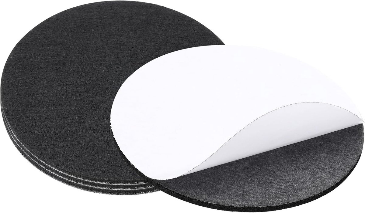 6 inch diameter vilten meubelpads, 4 stuks 1/5 inch dikke lampvoet vilt ronde zachte zelfklevende antislip anti-kras rug vilten vloerbeschermer voor lamp meubels doe-het-zelf ambacht, zwart