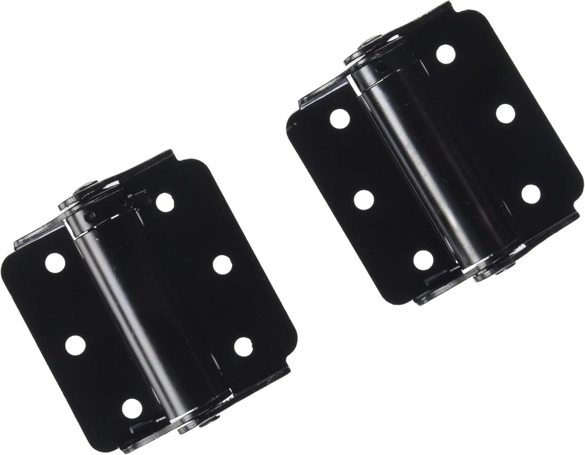 852868 Hardware Essentials 852546 Satijn Messing Dubbelwerkende veerscharnieren (3 inch), zwart, verstelbare hordeur, 852868