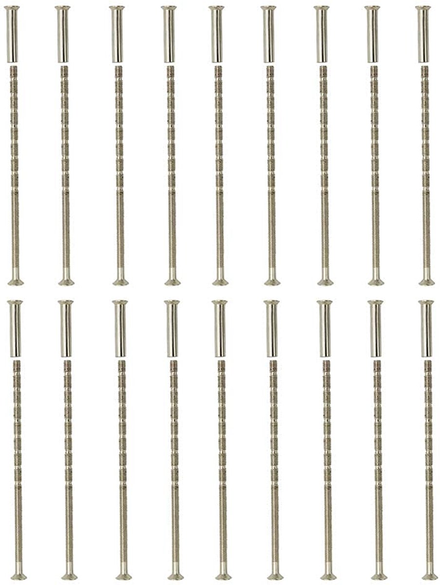 36 STKS Universele 100mm Verstelbare Lengte M4 Schroeven Aansluitbouten 1 inch Lange Mouwen Uitgebreide versie Bevestiging door Schroef voor Deurklink slot Rozenkast Laden knop Nikkel