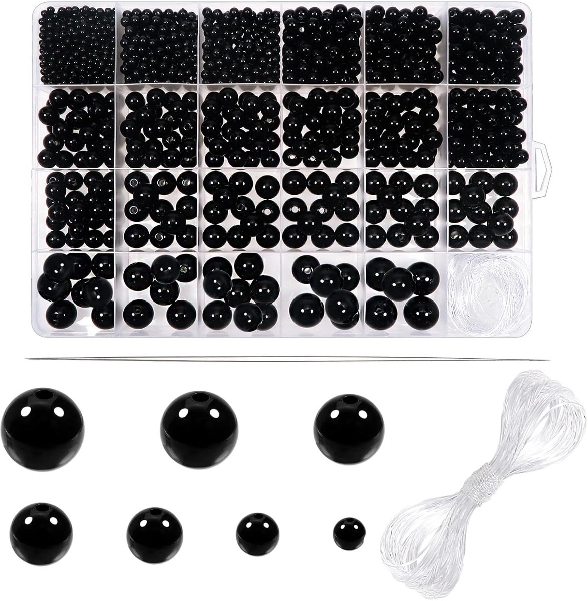 Kralen Ronde Zwart Faux Parels 3 tot 14 mm Acrylkralen voor Vazenvulling Sieraden Maken Craft Kettingen Armbanden Oorbellen Ringen | Acrylkralen, decoratieve kralen voor armbanden, halskettingen, doe-het-zelf armbanden
