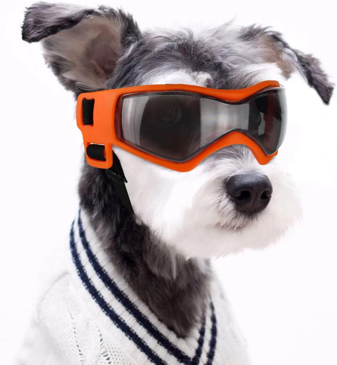 Hondenbril, anti-uv waterdicht, winddicht, instelbaar, hondenzonnebril, modieuze veiligheidsbril voor honden, geschikt voor kleine en middelgrote honden (oranje)
