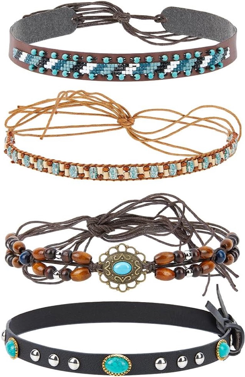 craspire 2 Stijl Handgemaakte Suede Katoenen Cowboy Hoed Band Gevlochten Koord Westerse Etnische Stijl Verstelbare Hoed Riem Accessoires voor Fedora Cowboy Stro Westerse Hoed