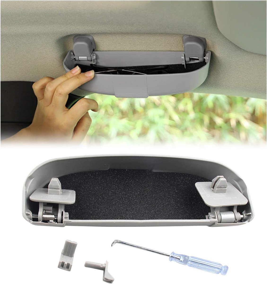 Brillenkoker compatibel met Mercedes Benz GLA Klasse X156 / C-Class W205 / GLC SUV X253/ B-Class W246/ A-Class W176 brillenorganizer auto brillenkoker opbergdoos