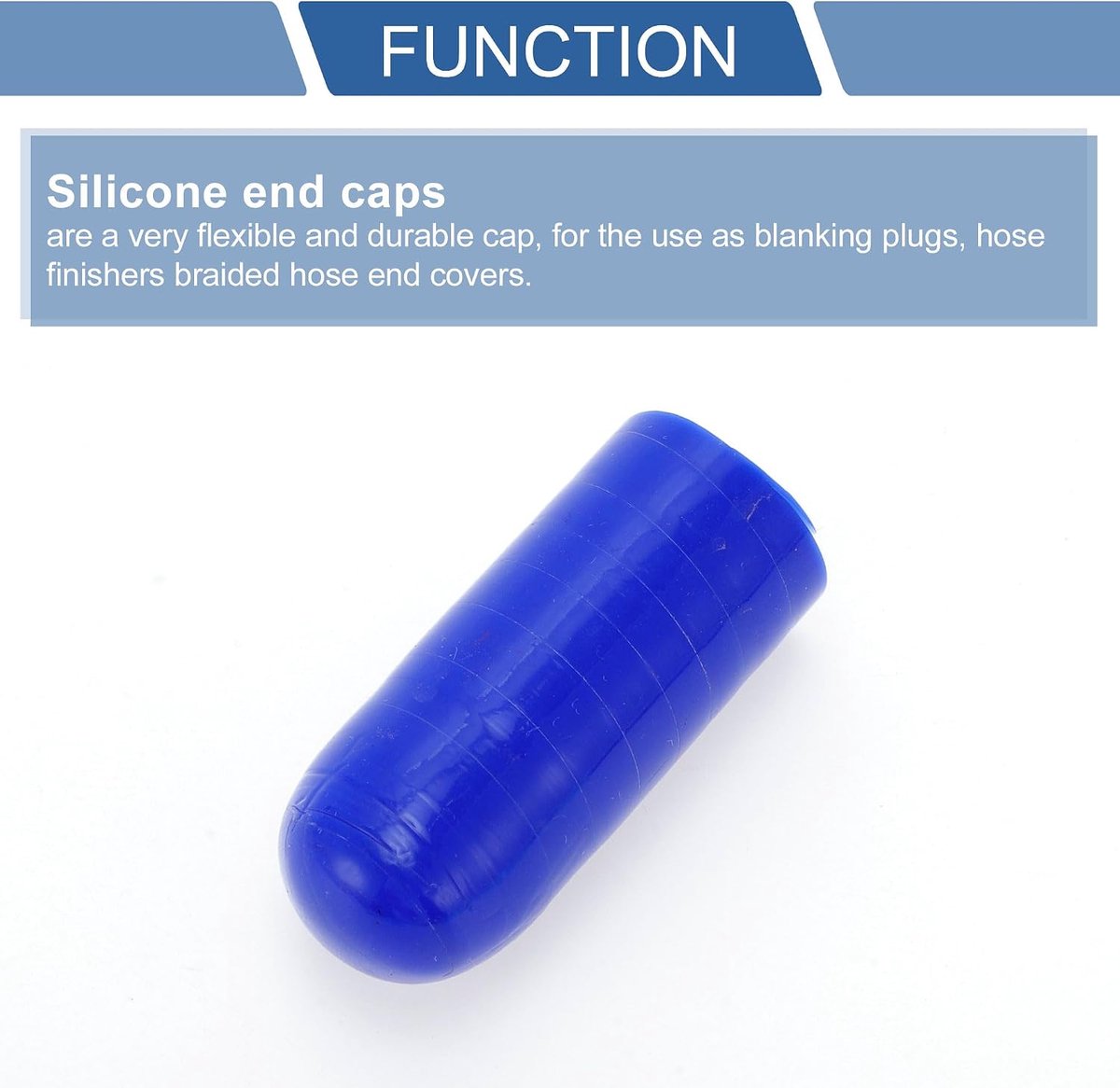 ABSOPRO 1 stuk 40 mm lengte 14 mm / 0,55 inch ID, blauw zwart siliconen rubberen slang eindkap siliconen versterkte blindkap voor bypass-buis, universeel