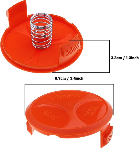 2 stuks grastrimmer spoeldeksel snijkop kappen met veren reserveonderdelen 37474601 compatibel met Black & Decker GH400 CST1000 GL30 GL120C GL280 — afbeelding 3