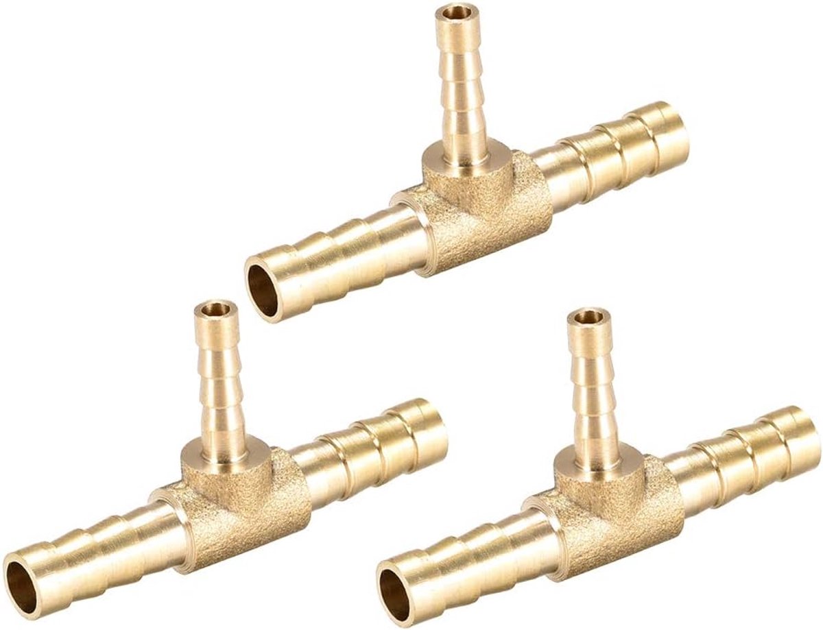 sourcing map 3 STK. 6x4x6mm slang verloopstuk weerhaak aansluiting T-vormige 3-weg connector