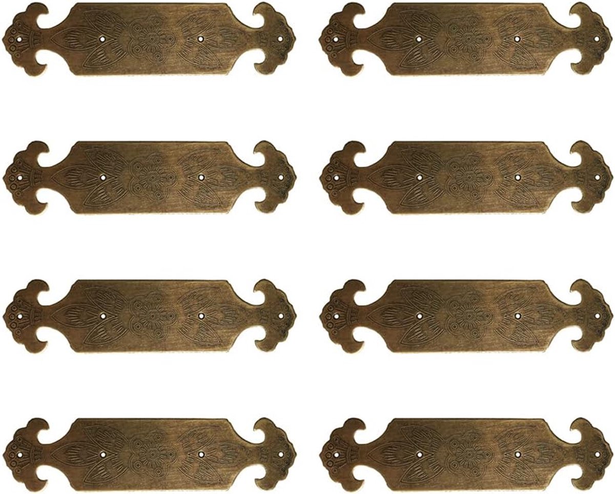 8 Stks Vintage Stijl Antieke Messing Embossing Decoratieve Hoek Beschermers Klassieke Meubilair Hoek Braces Guard Edge Cover