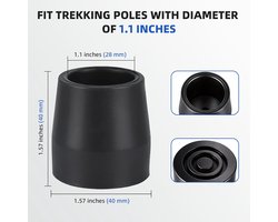 aiGear Tactische Stick/Wandelen Wandelstokken | CNC Gefreesd Aluminium Tactische Cane - Verstelbare Lengte | Voor Wandelen Camping Bergbeklimmen Backpacken | Kleur Zwart