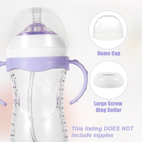 8 Stuks Flesringen en Doppen, Inclusief 4 Babyflesdeksels en 4 Zuigflesschroefringen BPA-Vrij Mam Flesdoppen Vervanging Compatibel met Philips Avent — afbeelding 2
