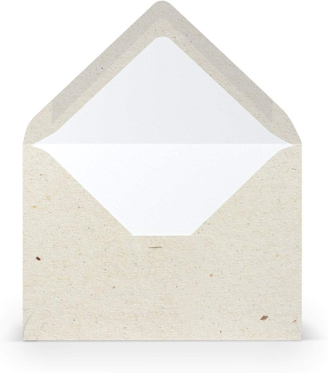 100 enveloppen terra vanilla crème beige - 100 g/m² enveloppen zonder venster 11,4 x 16,2 cm - enveloppen met natte plakrand puntige klep
