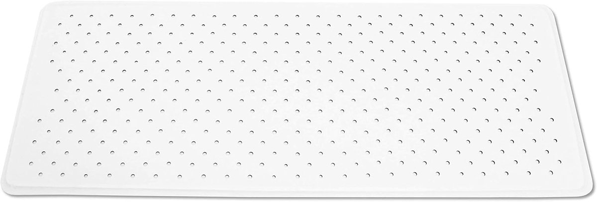 - Antislip Badmat (97x35 cm), Badmat, Antischimmel Zuignap Witte 100% Natuurrubber - Made in Europe