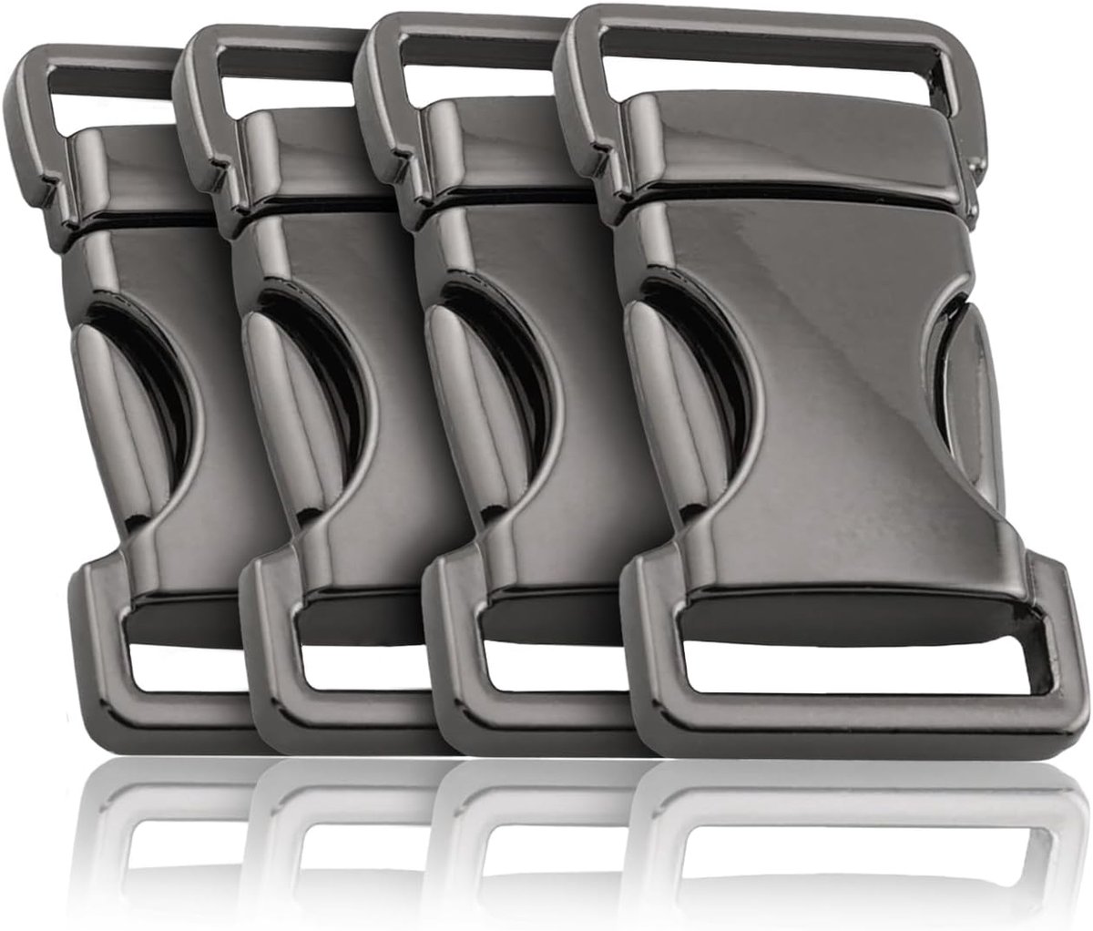 metalen clipsluiting steekschnalle met veersluiting, zwart, 4 stuks, geschikt voor 15 mm 5/8 inch band, zinkspuitgietwerk kliksluiting voor paracord-armbanden, koord en riemwerk