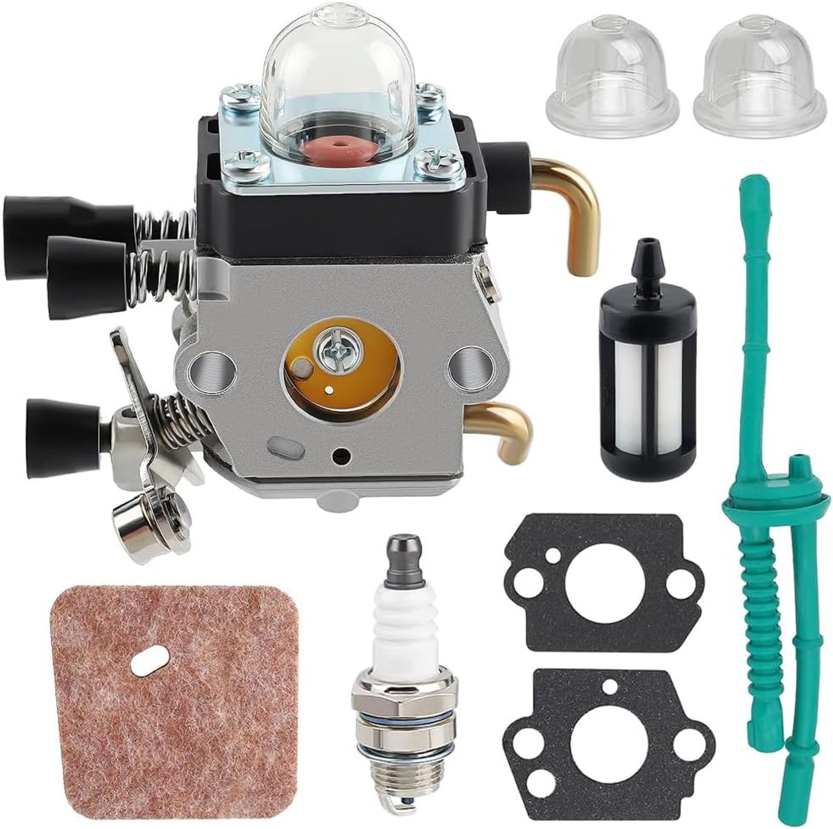 Carburateur Kit Vervanging, voor STIHL STIHL FS55 FS55R FS55RC KM55 KM55R HL45 FS38 FS45 FS46, Grasmaaier Carburateur Carb Kit, Trimmer Weed Eater met Luchtfilter Brandstofleiding Kit