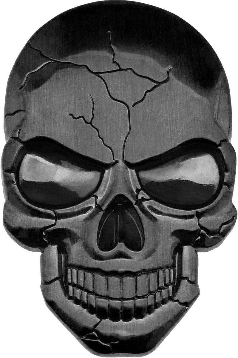 Metalen Sticker 3D Schedel Punisher Voertuig Sticker Waterdicht Decoratie Logo Schedel Embleem Badge Sticker voor Auto Vrachtwagen Motorfiets Koelkast Computer Deur Titanium Zwart