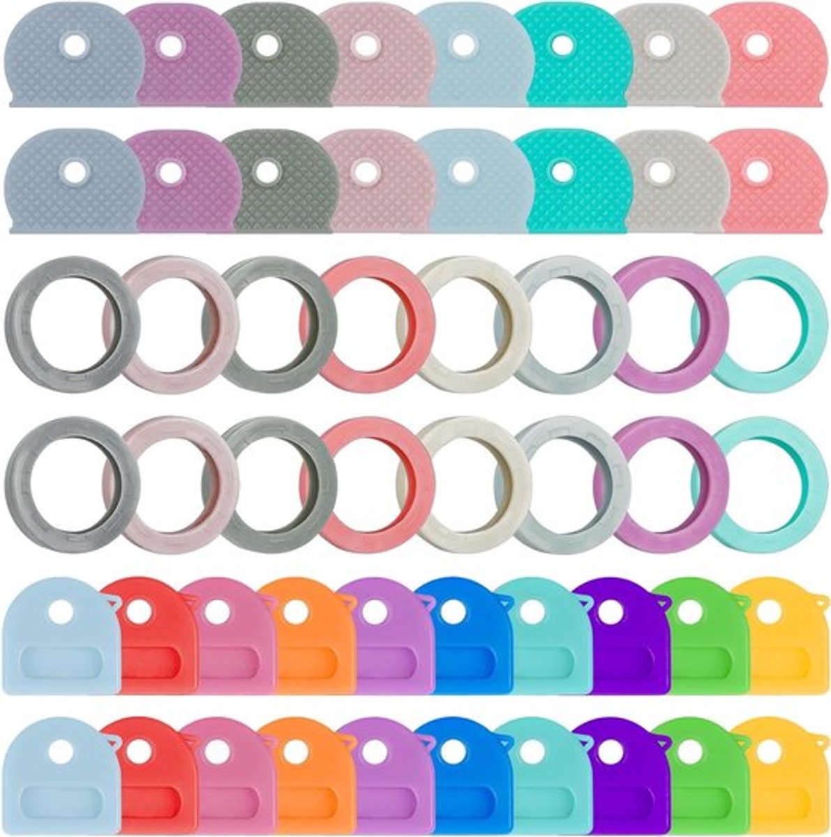 52 Stuks Sleutelhuls Caps - Bescherming voor Sleutels, Kleurcodering en Identificatie