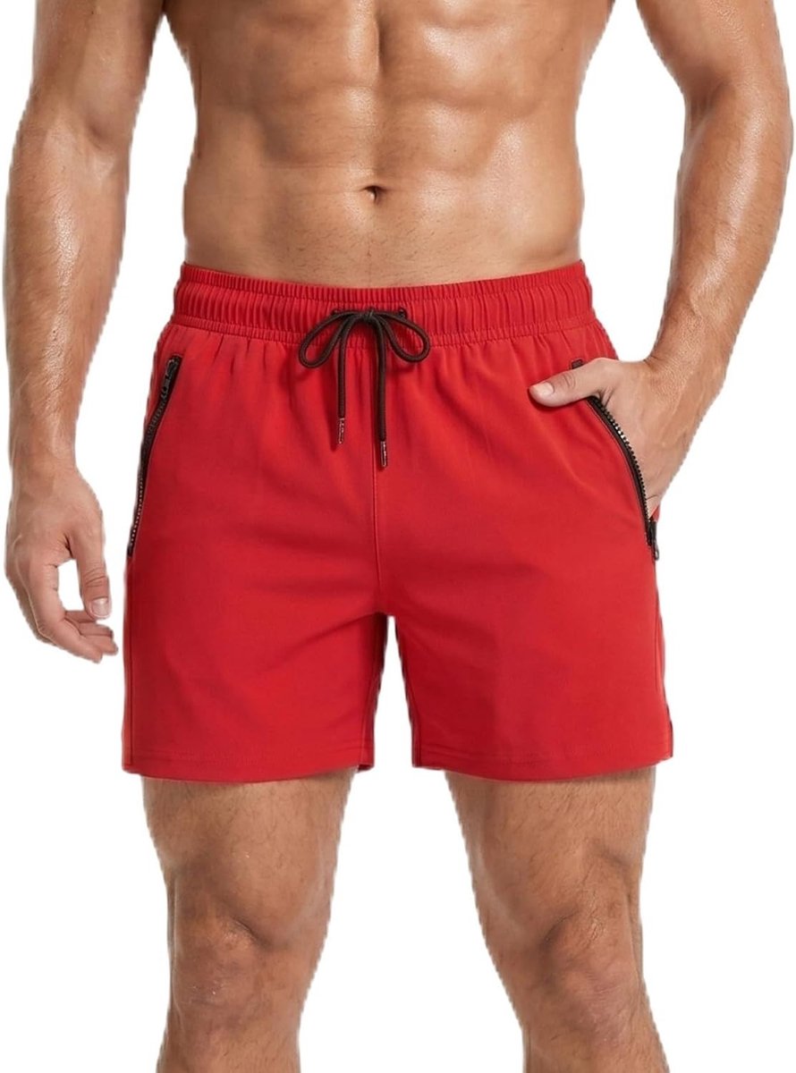 Zwemshorts voor Mannen met Ademend Mesh Voering, Sneldrogend en Met Ritszakken voor Strand en Sportactiviteiten