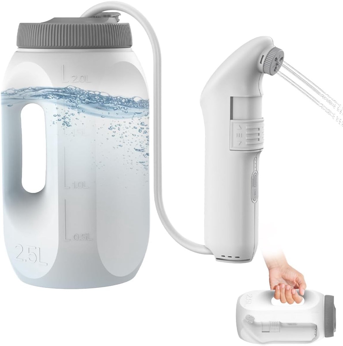 Draagbare Bidet Sprinkler Set met 2,5 Liter Watertank voor Persoonlijke Hygiëne, Reizen en Outdoor Gebruik
