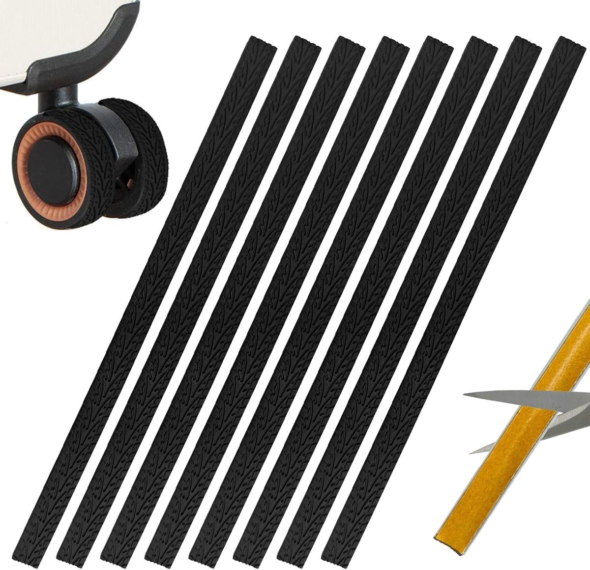 Set van 8 Rubber Beschermers voor Bagagewielen - Geluidsdempende, Antislip Siliconen Wielen, Waterdicht en Duurzaam voor Koffers en Bureaustoelen