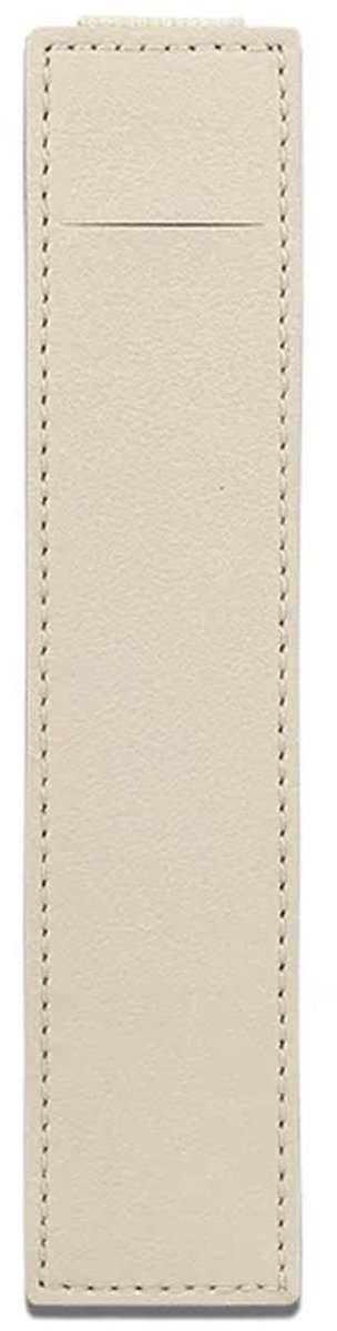 Penclip voor notebook - Multifunctionele leren pennenhouder - Beige (2 stuks)